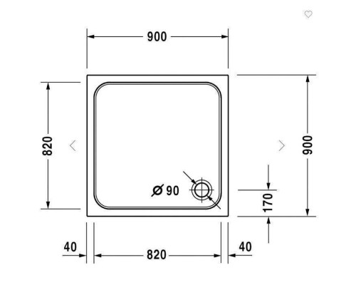Duravit D-Code Душевой поддон 90x90х8.5см., акриловый, квадратный, цвет: белый. 720102000000000