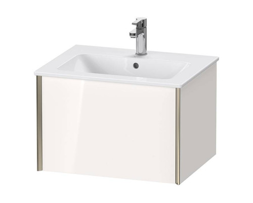 Duravit XViu Тумба подвесная 61x48x40см, с раковиной, 1 ящик, цвет: белый глянцевый/champagne matt. 2336630000,  XV40250B122