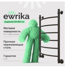 Полотенцесушитель водяной EWRIKA Сафо D 80х50, чёрный матовый