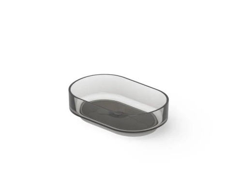 Dea Design Washbasins Раковина 56х36х15см., накладная, без отв., Glasstek, прозрачная смола, цвет: Smoky Black R4. DD9097 560 R4