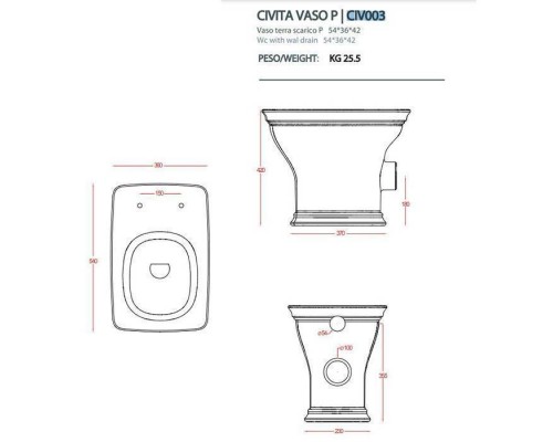 Artceram CIVITAS Унитаз 36х54см., со средним бачком и трубой хром, с механизмом с фронтальной ручкой, с сиденьем, микролифт, цвет: белый/хром. HEA013 71 ,  CIC007 01 00,  CIV003 01 00