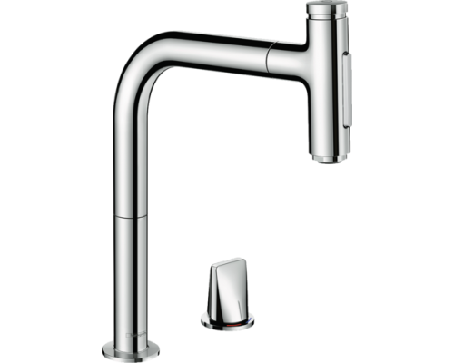 HG 73 819 000 Metris Select M71 Смеситель для кухни 208 мм, на 2 отв., 2 реж., выдвижной излив, M 73819000