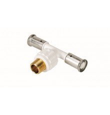 Тройник-пресс Henco НР 16x1/2 x16 белого цвета. 14PKW-160416