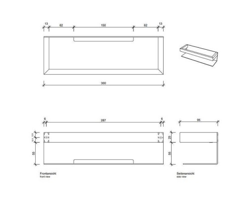 Decor Walther Brick Полка для душа 30х9.5х8см., подвесная, цвет: черный матовый. 0651560 Decor Walther Brick Полка для душа 30х9.5х8см., подвесная, цвет: черный матовый. 0651560
