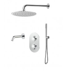 AQM8409CR Siena Набор с терм. для компл. ванны с изливом, верхним и ручн. душем, цвет хром AQM8409CR
