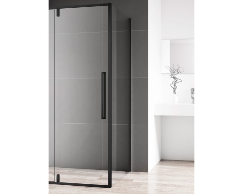 AQM7111-2 Боковая панель 800х1950 мм, стекло 6 мм, прозрачное, EasyClean, цвет проф. Матовый черный AQM7111-2