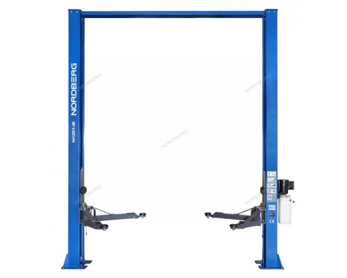 Подъемник двухстоечный 4 т, верхняя синхронизация, H=4 м, 380 В, синий NORDBERG N4120H1-4B_3+2_380