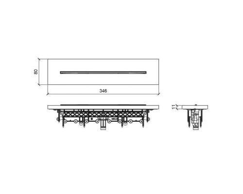 Almar Waterfall Wall Built-In Излив 35х8см., настенный, водопад, цвет: AISI 316 Stainless Steel. E003194.CO316