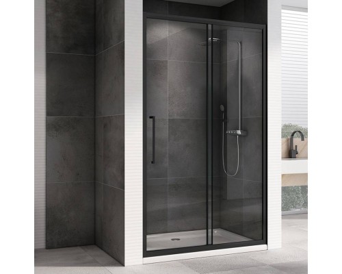 Душевая дверь в нишу Abber Schwarzer Diamant AG30120BH 120 см, профиль черный, стекло прозрачное