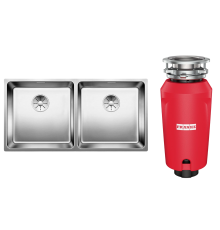 Комплект Мойка Blanco Andano 400/400-U сталь + Измельчитель Franke