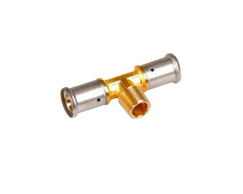 Тройник НР, латунь пресс, 16x1/2 x16, HENCO 14P-160416