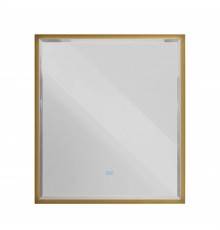 Зеркало Cezares Interni 100x90, с подсветкой, с антизапотевателем, брашированное золото