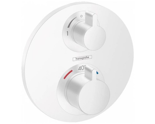 Hansgrohe Ecostat S Смеситель для душа, настенный, термостатический, цвет: белый матовый. 15758700 Hansgrohe Ecostat S Смеситель для душа, настенный, термостатический, цвет: белый матовый. 15758700