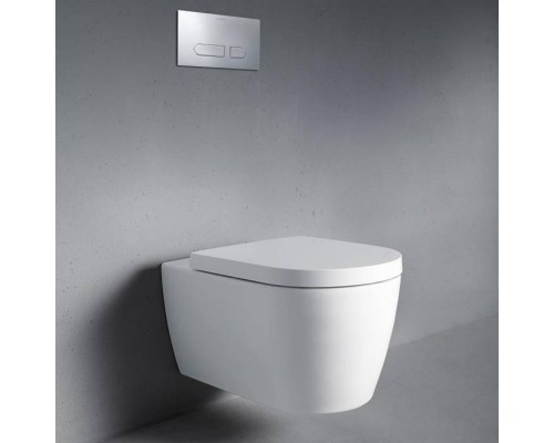 Duravit ME by Starck Унитаз подвесной Rimless без смывного края, свкл. крепление Durafix, 4,5л. с HygieneGlaze, 37x57см, Цвет: белый. 2529092000