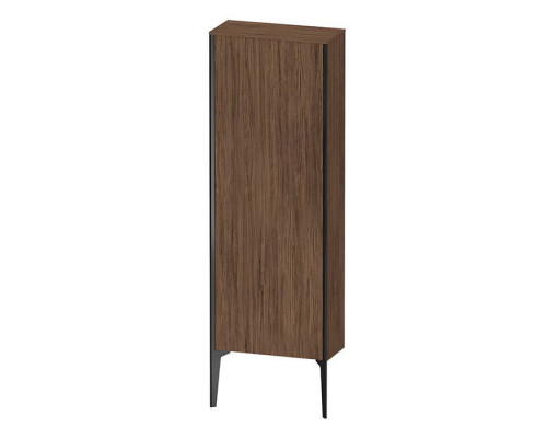 Duravit XViu Шкаф подвесной 50x24x133см, с 1 дверью, 3 стеклянными полками (петли справа), цвет: walnut dark/черный матовый. XV971500000,  XV1316RB221