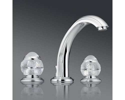 THG Panthere Cristal clair Смеситель для раковины, 3 отв., цвет: хром/прозрачный хрусталь. A2H-A02-151 THG Panthere Cristal clair Смеситель для раковины, 3 отв., цвет: хром/прозрачный хрусталь. A2H-A02-151