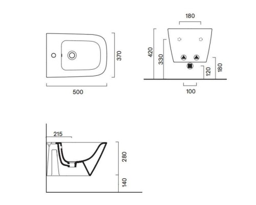 Catalano Green Биде подвесное 50х37см, с 1 отв. под смеситель, цвет: белый глянцевый. 0418501001