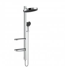 Hansgrohe Showerpipe Душевая система 1jet (верхний душ, штанга, ручной душ, полочки), цвет: хром. 26842000