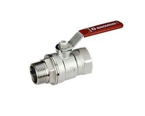 Кран шаровой, Giacomini, R254DL, стандартный проход, 1/2, ВН, ручка-рычаг красный, латунь, хромированный Кран шаровой, Giacomini, R254DL, стандартный проход, 1/2, ВН, ручка-рычаг красный, латунь, хромированный