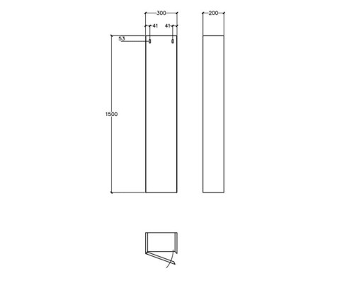 Falper 7.0 Пенал подвесной 30х20х150см, SX, c 1 дверью, цвет: белый. R1103000000BQ