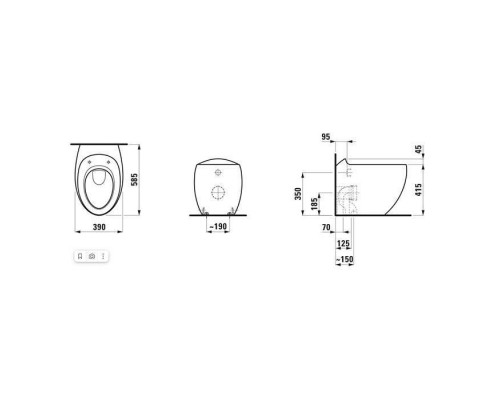 Laufen Alessi One Унитаз приставной 58.5x39x41.5см, слив универсальный, с покр. LLC, цвет: белый Laufen Alessi One Унитаз приставной 58.5x39x41.5см, слив универсальный, с покр. LLC, цвет: белый