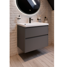 Тумба с раковиной STWORKI Родос 80 подвесная, графит