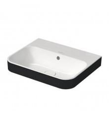 Duravit Happy D.2 Plus Раковина накладная, 50х40см., без отв., выпуск с керамической крышкой, WonderGliss, цвет: Anthracite matt/белый. 23605061001