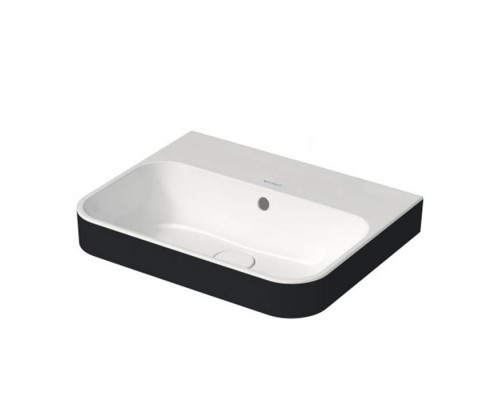 Duravit Happy D.2 Plus Раковина накладная, 50х40см., без отв., выпуск с керамической крышкой, WonderGliss, цвет: Anthracite matt/белый. 23605061001