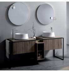 SIMAS Frame Комплект мебели с 2 ящиками и открытым элементом, 181x57xh72см, напольный, Цвет: темный дуб. SH02bi*0,  FM2 темн дуб,  FS2