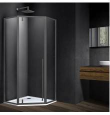 Душевой уголок Vincea Penta VSP-3P900CLGM 90х90, профиль вороненая сталь, стекло прозрачное