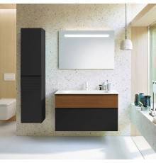 Burgbad Fiumo Комплект подвесной мебели 102х49х61см, с раковиной на 1 отв., ручки черные матовые, цвет: Tectona Dekor Zimt / Graphit Softmatt. SFXN102F3958FOT52G0200C0001*1