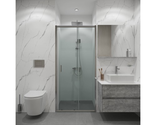 Душевая дверь в нишу Niagara Eco NG-631-9A, 90 см профиль хром, стекло прозрачное