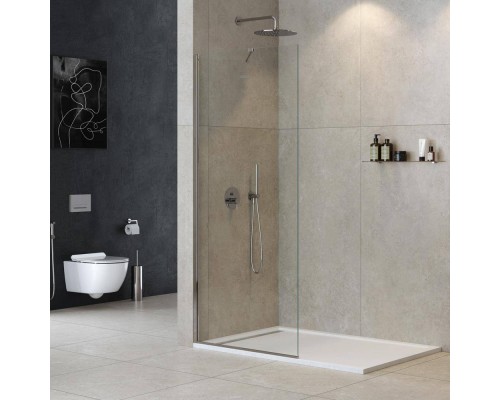 Душевая перегородка Cezares Liberta L-1-TB-80-C-Cr профиль хром, стекло прозрачное