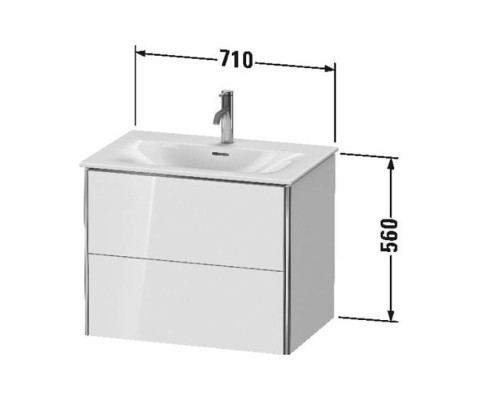 Duravit XSquare База подвесная 71x47.8x56см с раковиной, 2 яшика, цвет: глянцевый белый. XS432302222,  23447300001