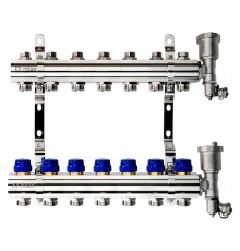 Комплект коллекторов Ридан FHF-7R set с кронштейнами и воздухоотводчиками, 7 контуров 088U0707R