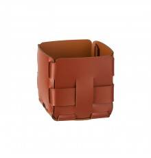 ADJ Корзинка Mini Bottega, 12x12xH13 см., цвет: бордо/коньяк. 1013.30/09