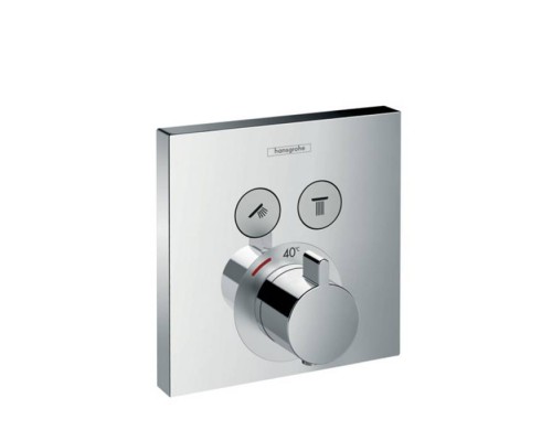Hansgrohe ShowerSelect Смеситель для душа, термостатический, 2 источника, внешняя часть, цвет: хром. 15763000 Hansgrohe ShowerSelect Смеситель для душа, термостатический, 2 источника, внешняя часть, цвет: хром. 15763000