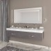 VITAGE milldue edition HILTON Тумба подвесная 180х56х32см, мраморная столешница с 2 раковинами, отделка: стекло twill smoke. 5802.93, 7339.93 SX, 7339.93 DX, 4356.180.T06.3.2