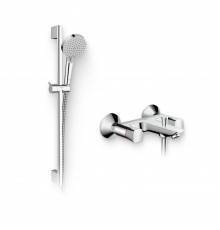 Душевой комплект Смеситель Hansgrohe Logis 71243000 + Гарнитур Vernis Blend 26275000 хром
