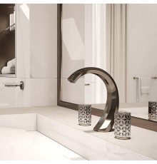 THG Nihal Porcelaine Noire Смеситель для раковины на 3 отверстия, с донным клапаном, цвет: Aranja (black nickel). U2P-D24-151