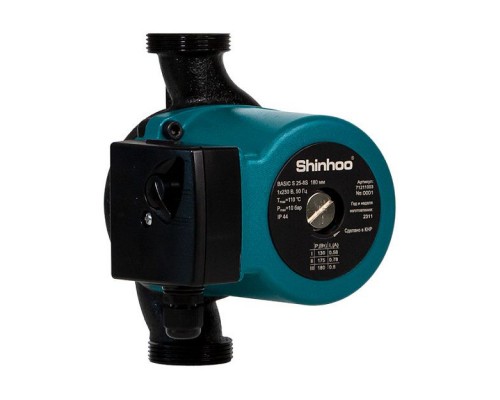 Насос циркуляционный Shinhoo BASIC S 25-8S 180мм 180/175/130Вт 1x230В 50Гц (с гайками). 71211003 Насос циркуляционный Shinhoo BASIC S 25-8S 180мм 180/175/130Вт 1x230В 50Гц (с гайками). 71211003