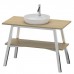 Duravit Cape Cod Консоль 112х82.5x57см., деревянная напольная с 1 полкой, с раковиной на 1 отв., цвет: Граб с раковиной. CC953208181, 2340460000