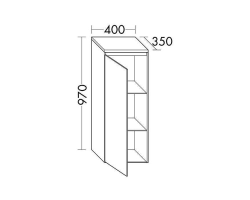 Burgbad Yso Шкаф подвесной 40x35x97 см, цвет: светло-серый глянцевый. UHHE040 L F2155