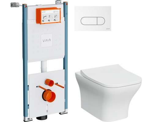 Комплект Унитаз подвесной VitrA Zentrum Square 7484B003-0075 безободковый + Крышка Integra Square 191-003-009 с микролифтом + Инсталляция V-Fix Core 732-5800-01PV + Кнопка Root Round 740-2200 белая глянцевая Комплект Унитаз подвесной VitrA Zentrum Square 7484B003-0075 безободковый + Крышка Integra Square 191-003-009 с микролифтом + Инсталляция V-Fix Core 732-5800-01PV + Кнопка Root Round 740-2200 белая глянцевая