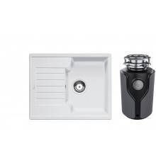 Комплект Мойка Blanco Zia 40 S белый + Измельчитель KUCHENSTERN Muhle 353MU35