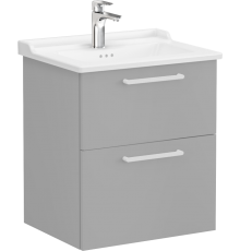 Тумба с раковиной VitrA Root Flat 60 с 2 ящиками, матовый серый камень