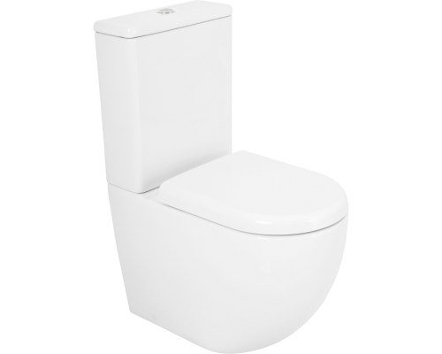 Унитаз-компакт Cezares Stylus CZR-152-CPR безободковый, крышка CZR-6045-SC с микролифтом