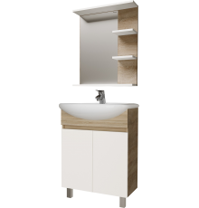 Мебель для ванной комнаты Grossman Поло 60 дуб сонома светлый, белый глянцевый