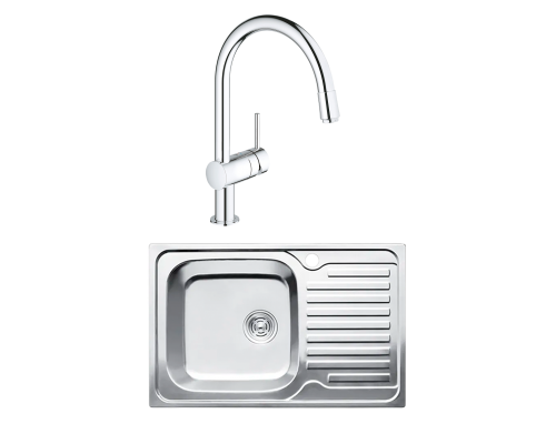 Комплект Мойка Kaiser KSS-7850 L + Смеситель Grohe Minta 3291800E хром