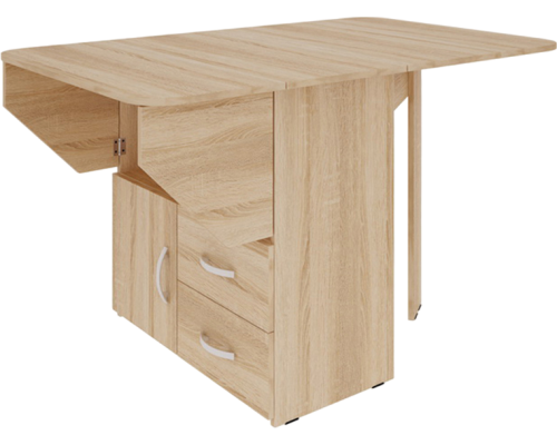 Стол-книжка Mebelson KM-0003 130х80, с дверкой и ящиками, дуб сонома